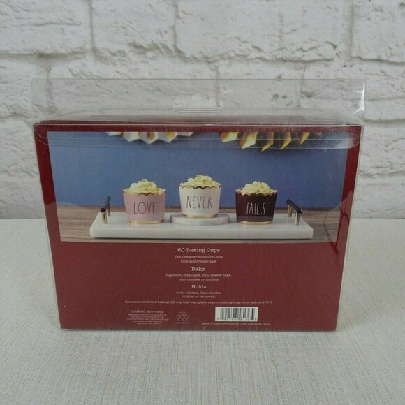 💰3/$25 New Rae Dunn Baking Cups 60-PC Love Never Fails New - Picture 3 of 6